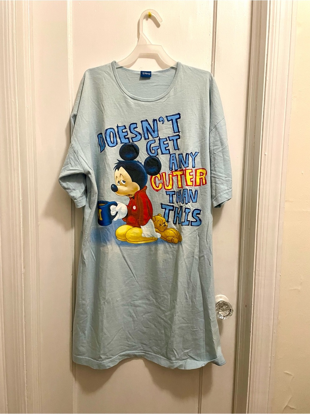 Disney Light Blue Mickey Mouse 'Doesn't Get Any Cuter' Graphic Sleep Tee